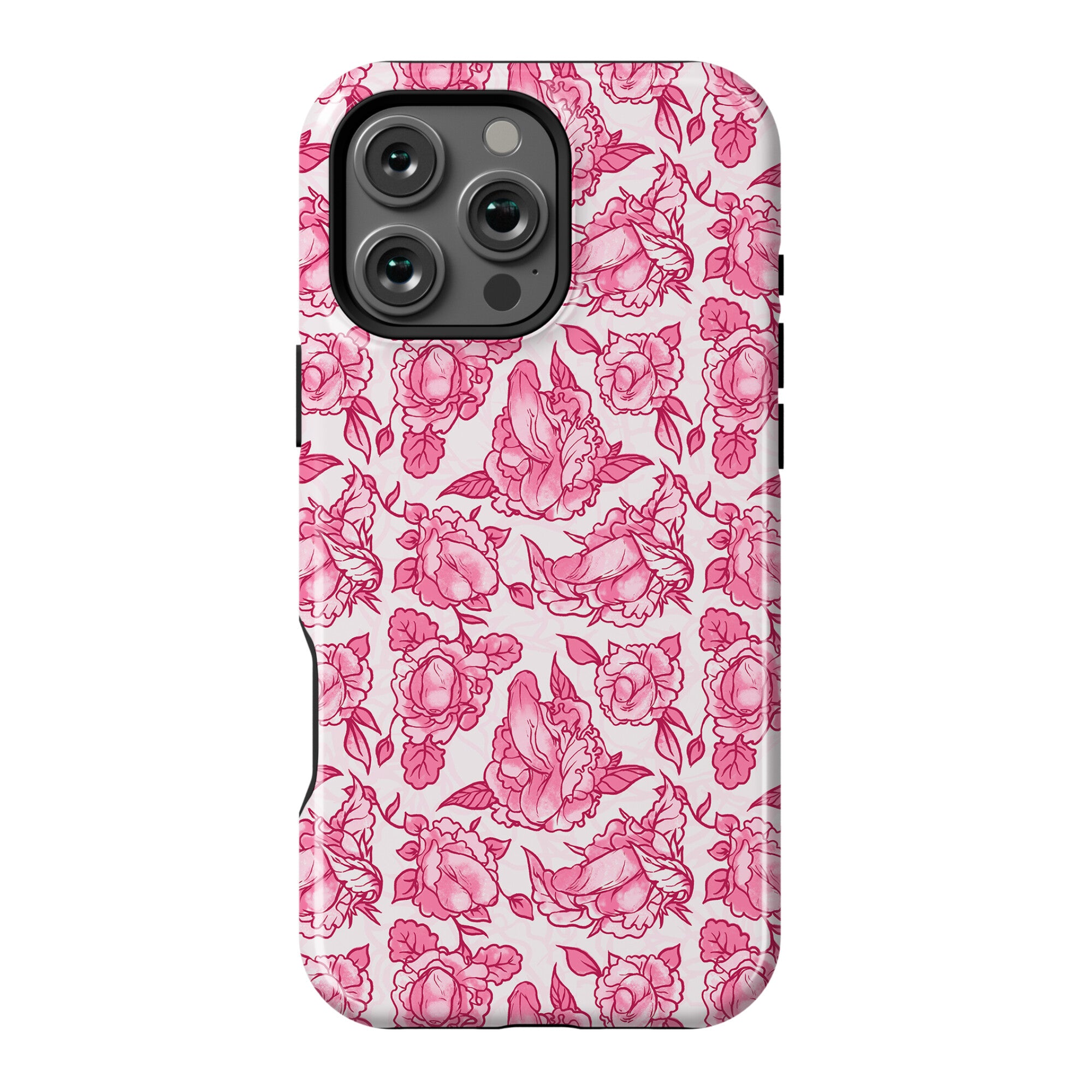 Floral Penis Pattern Pink Phone Case