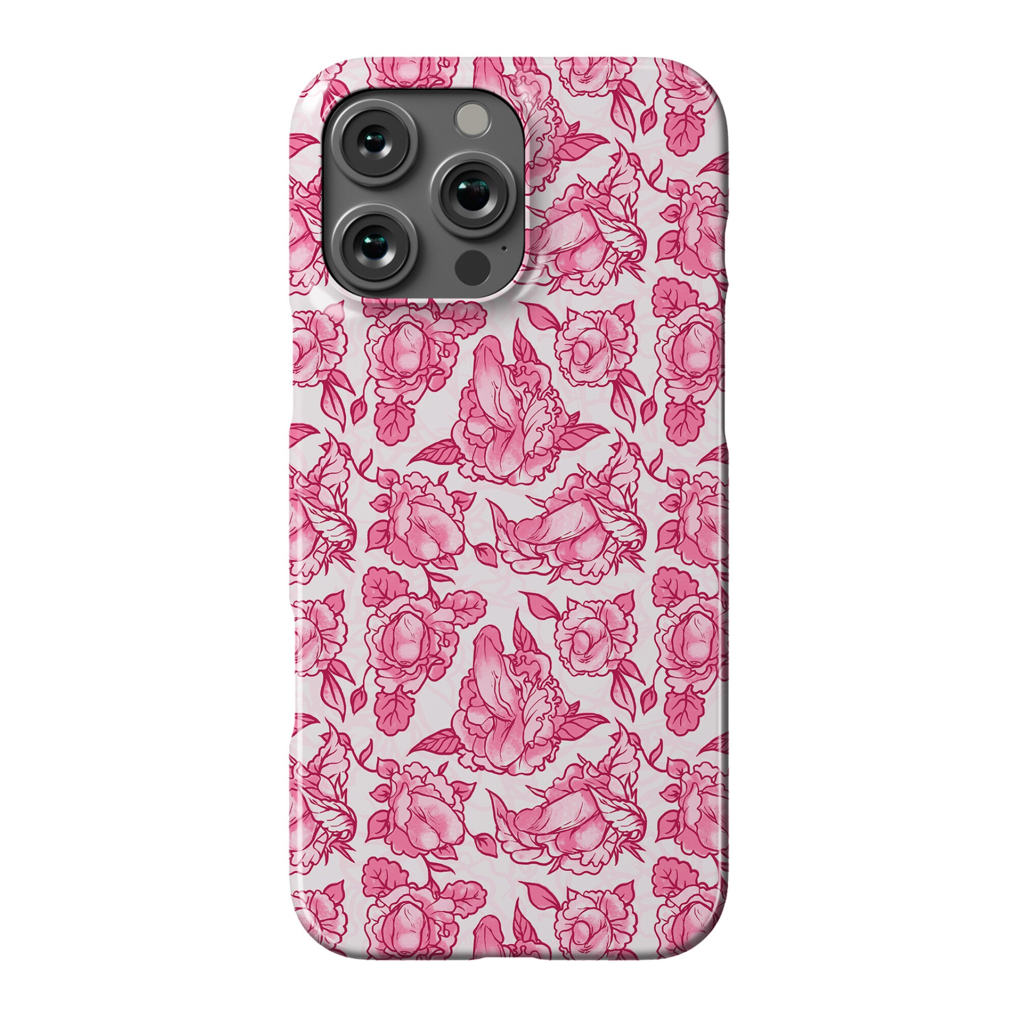 Floral Penis Pattern Pink Phone Case
