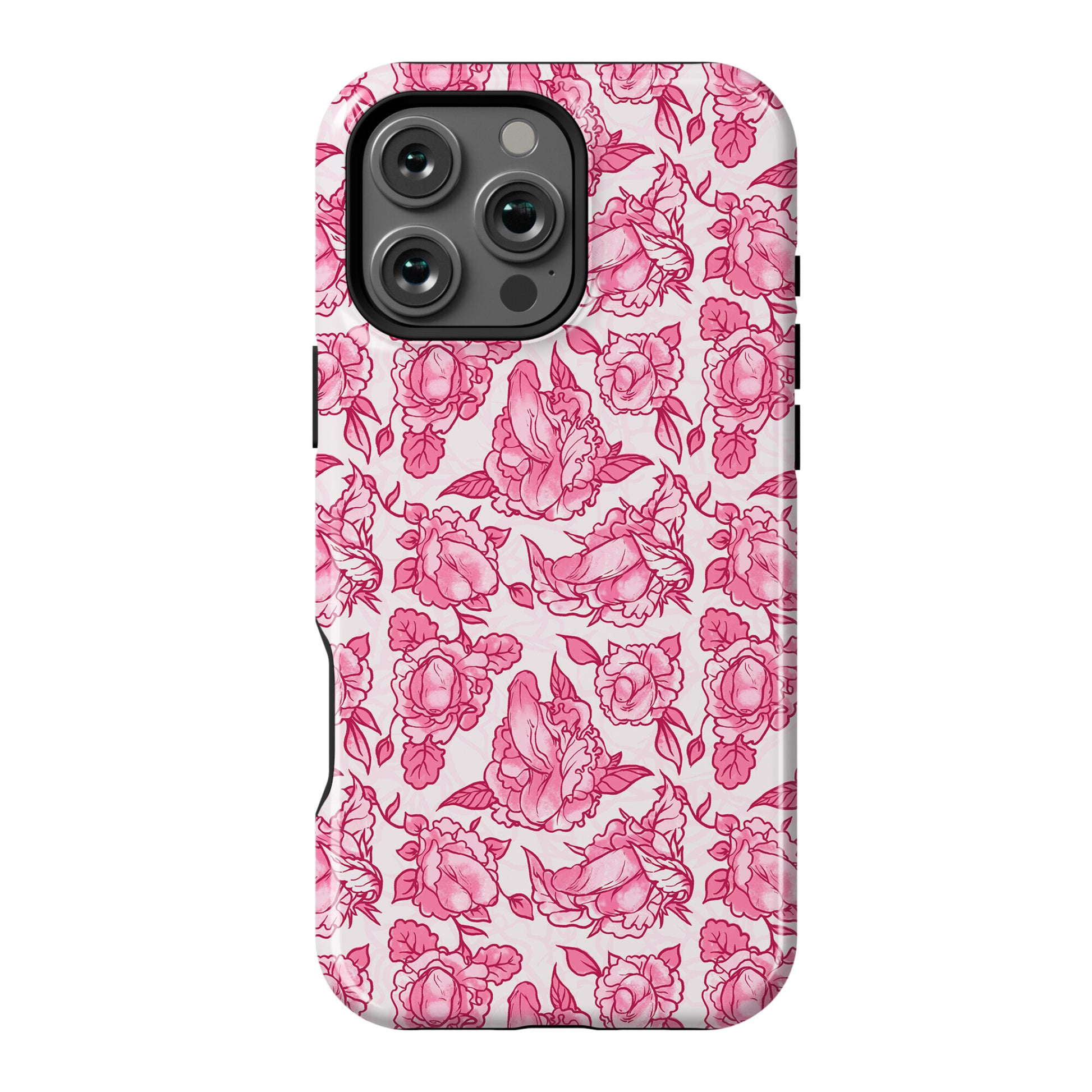 Floral Penis Pattern Pink Phone Case