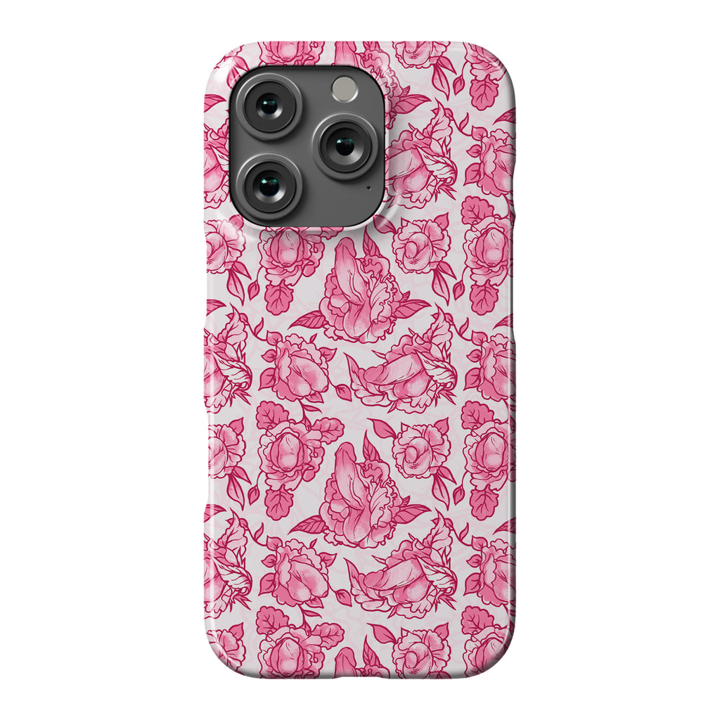 Floral Penis Pattern Pink Phone Case