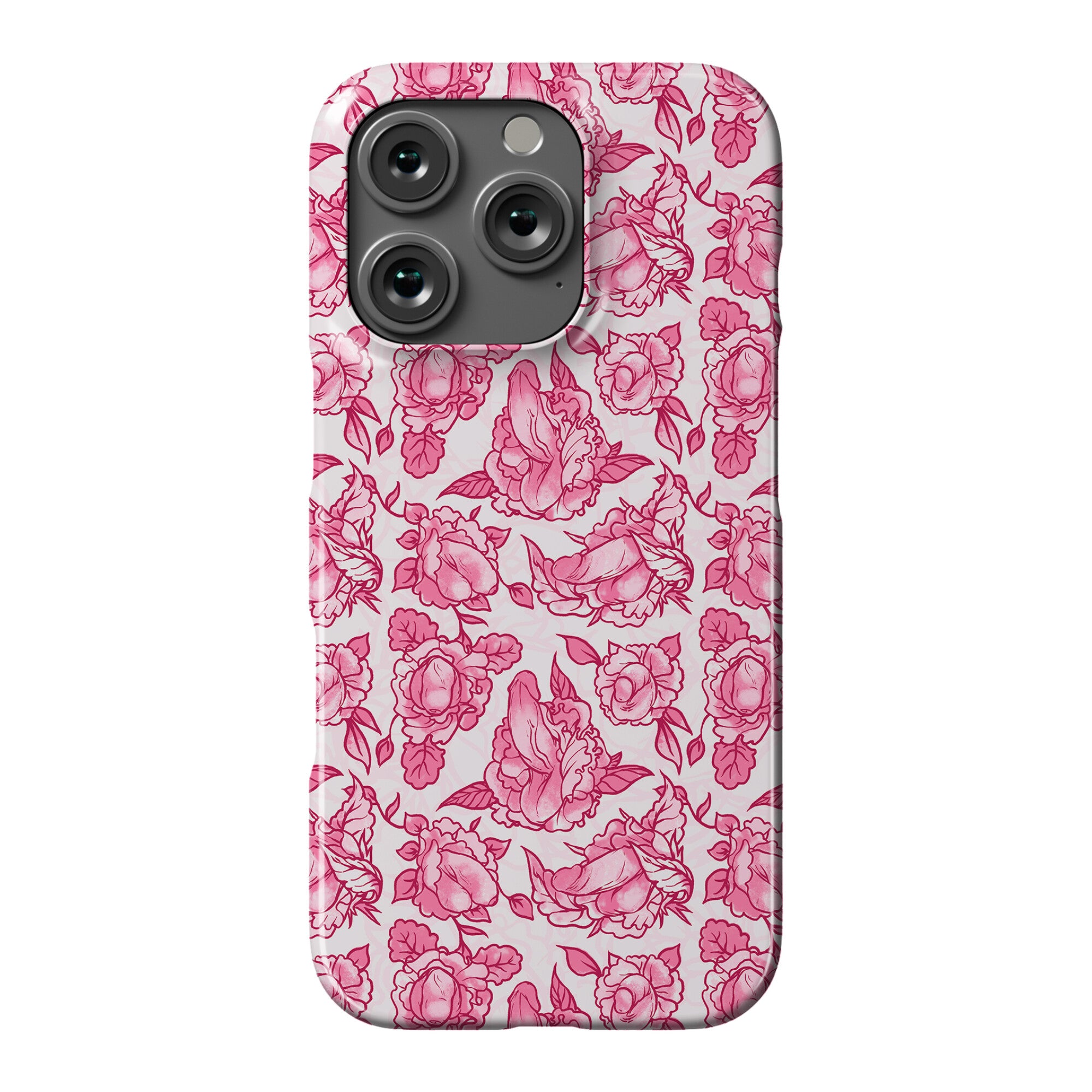 Floral Penis Pattern Pink Phone Case