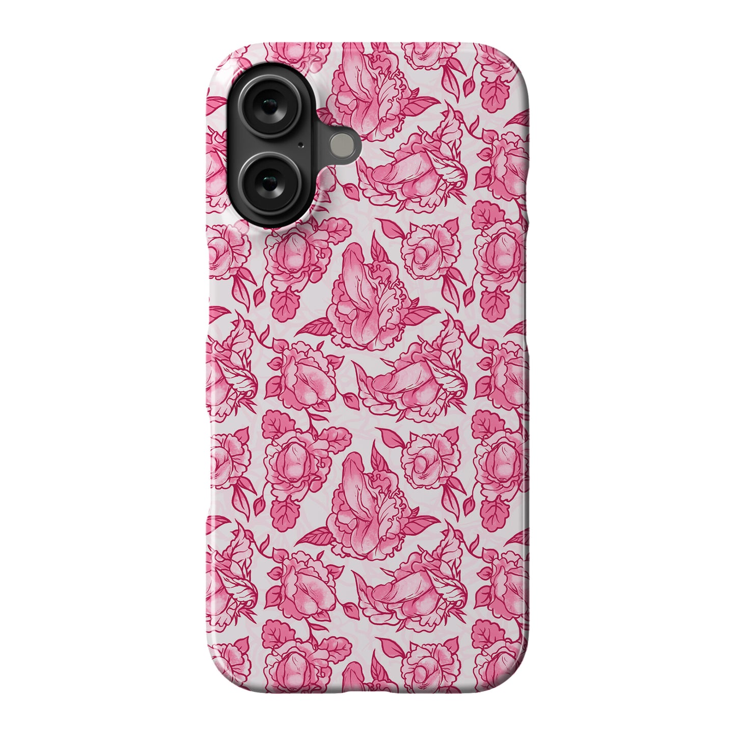 Floral Penis Pattern Pink Phone Case