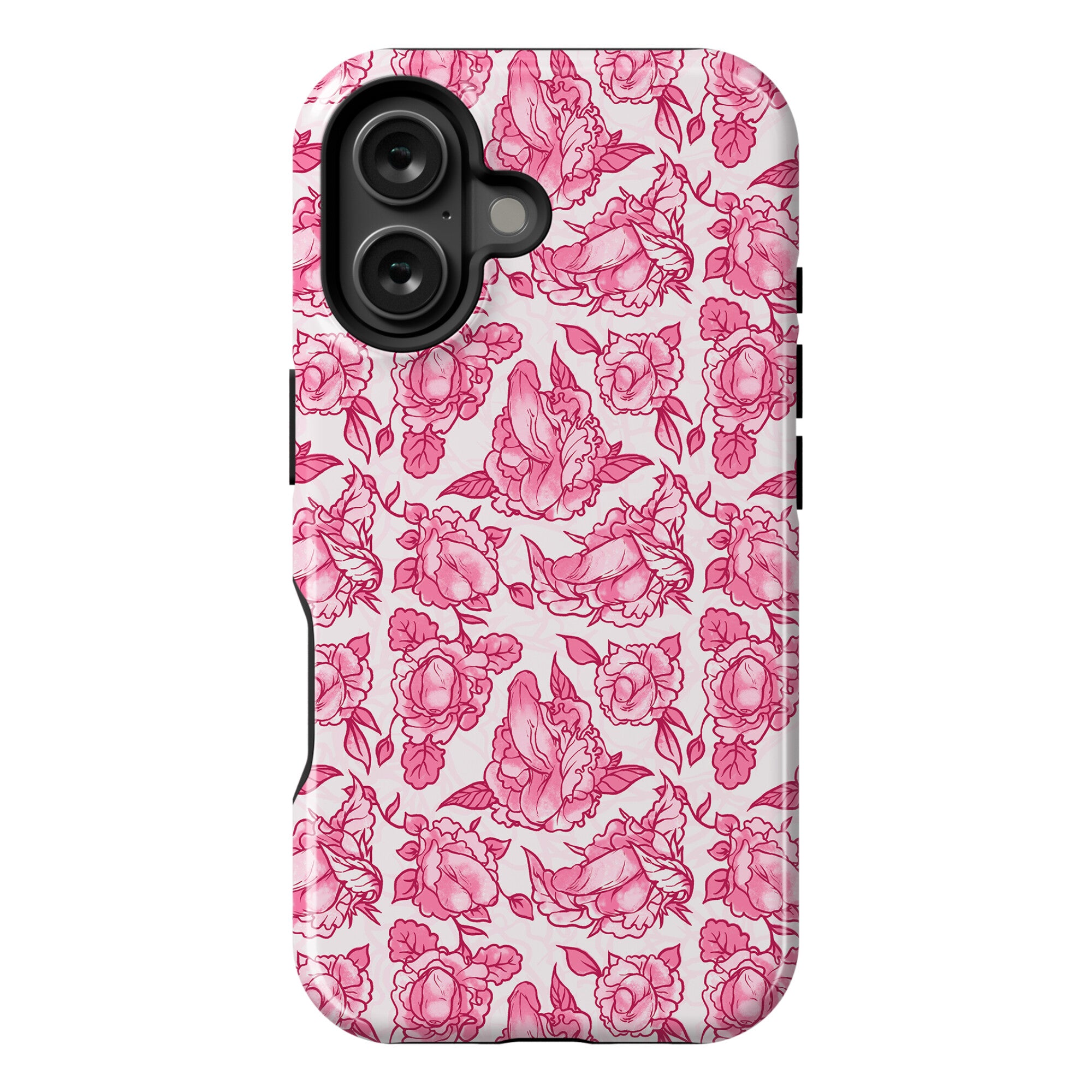 Floral Penis Pattern Pink Phone Case