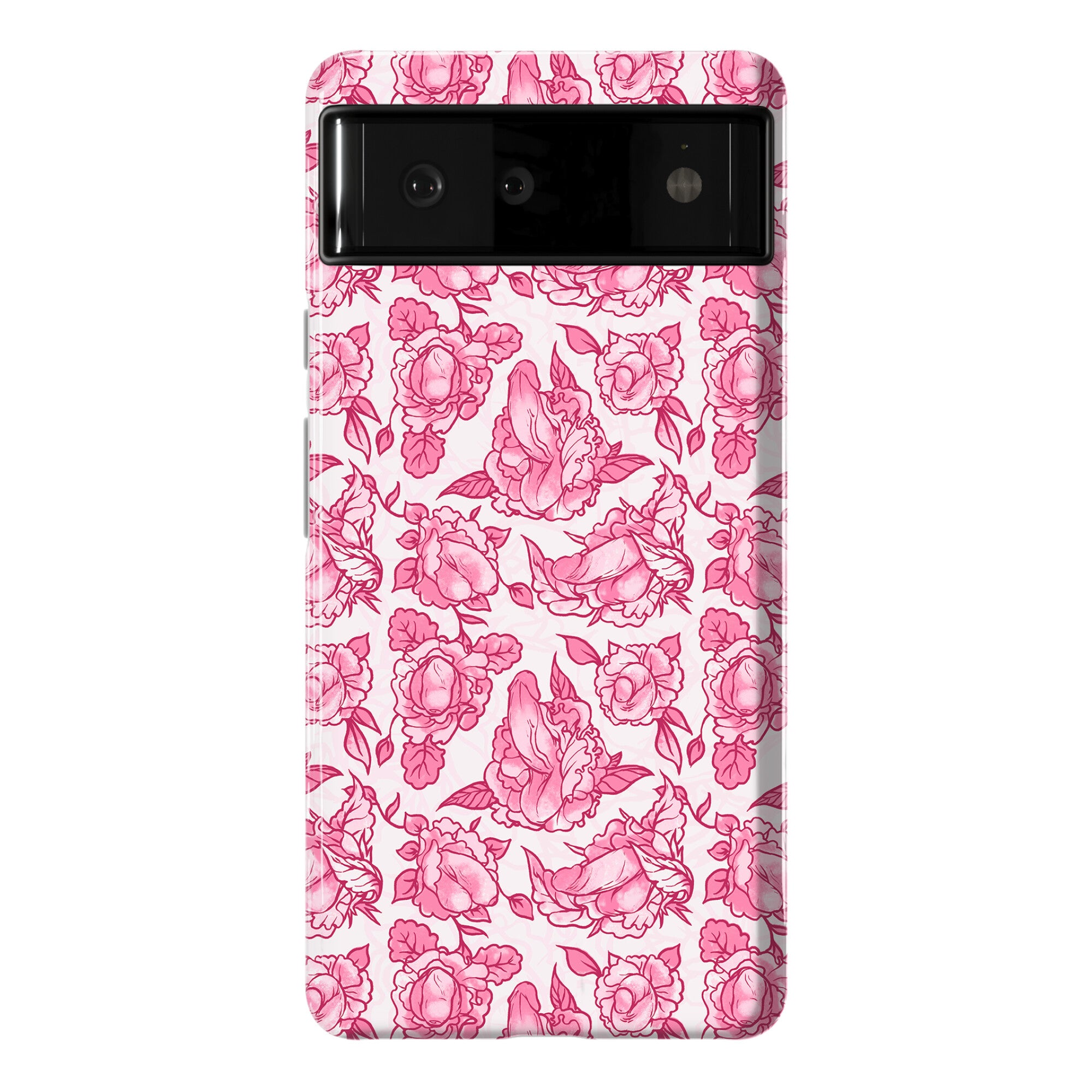 Floral Penis Pattern Pink Phone Case