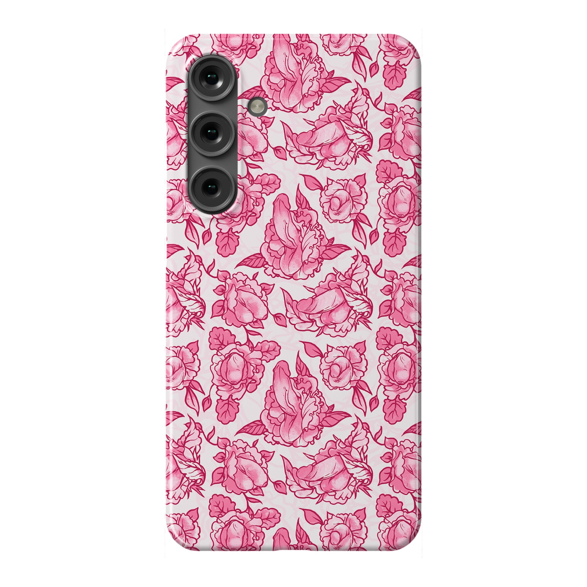 Floral Penis Pattern Pink Phone Case