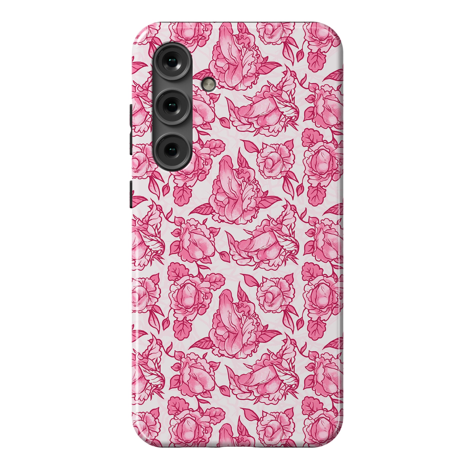 Floral Penis Pattern Pink Phone Case