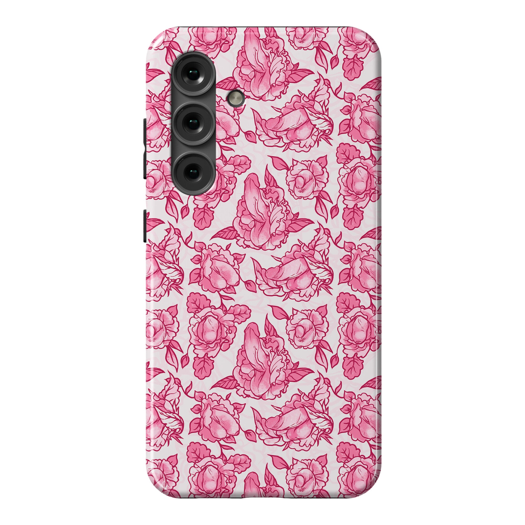 Floral Penis Pattern Pink Phone Case