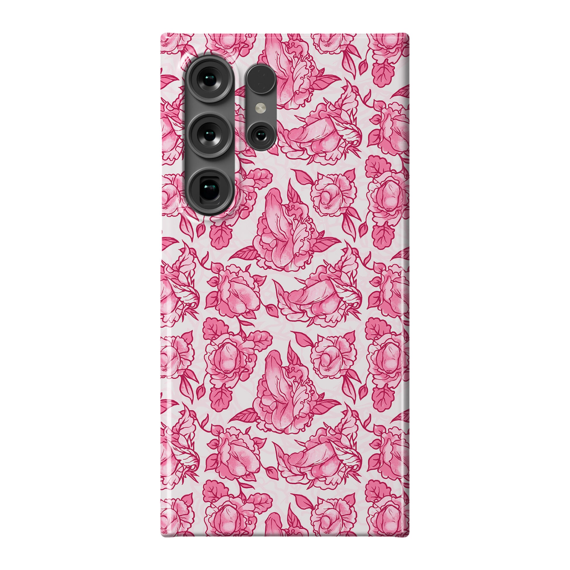 Floral Penis Pattern Pink Phone Case