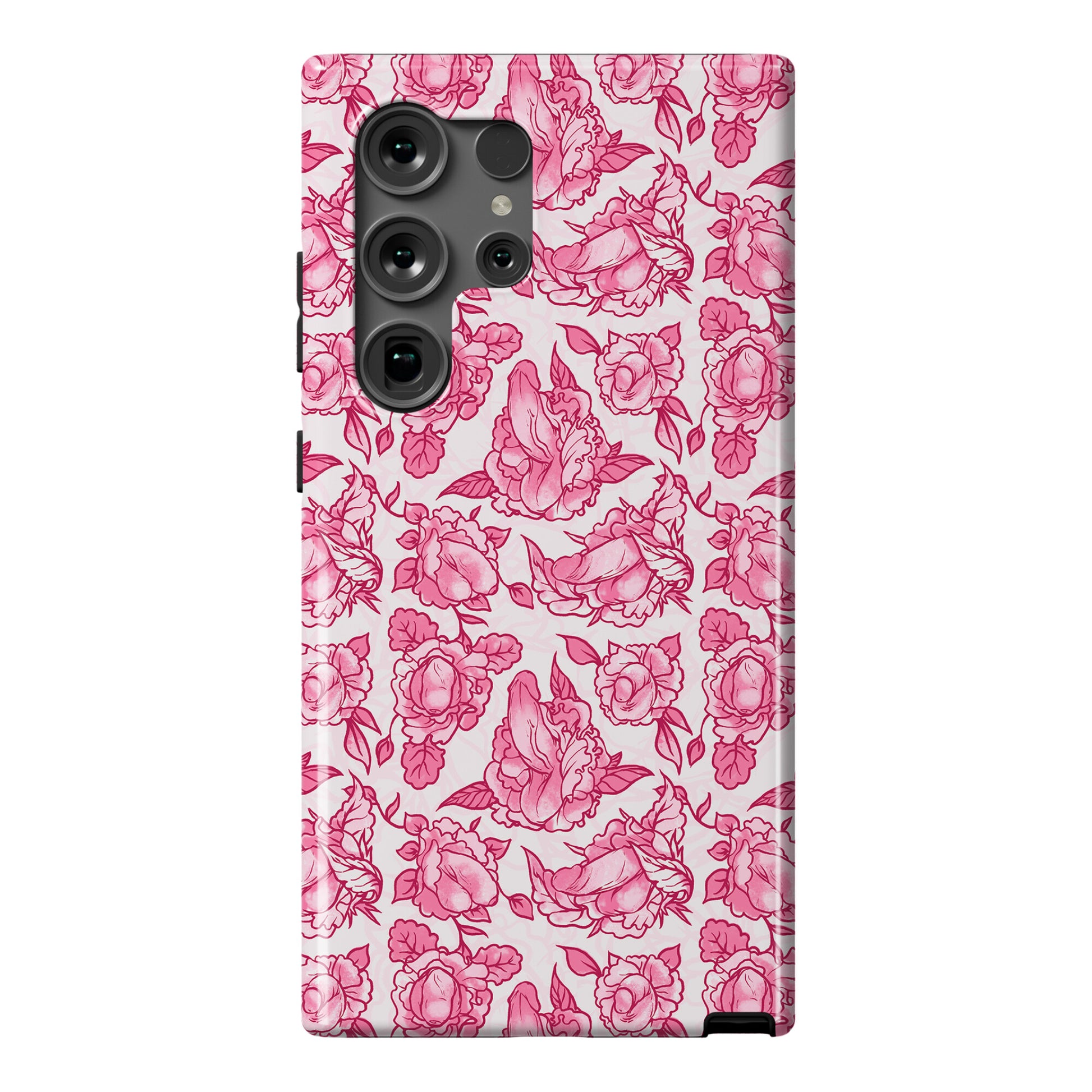 Floral Penis Pattern Pink Phone Case