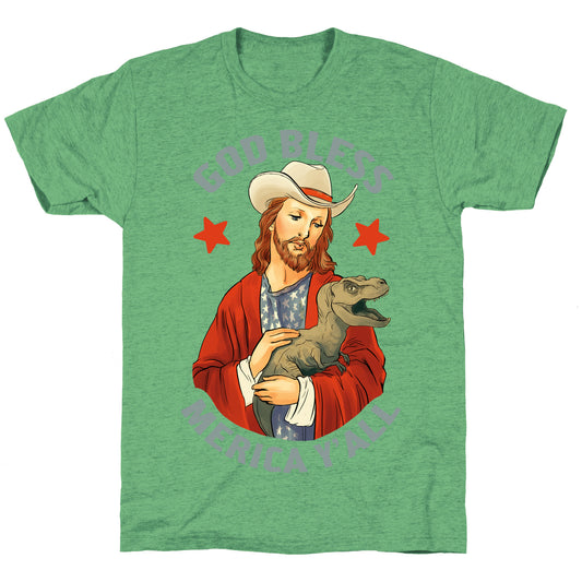 God Bless Merica Y'all Unisex Triblend Tee