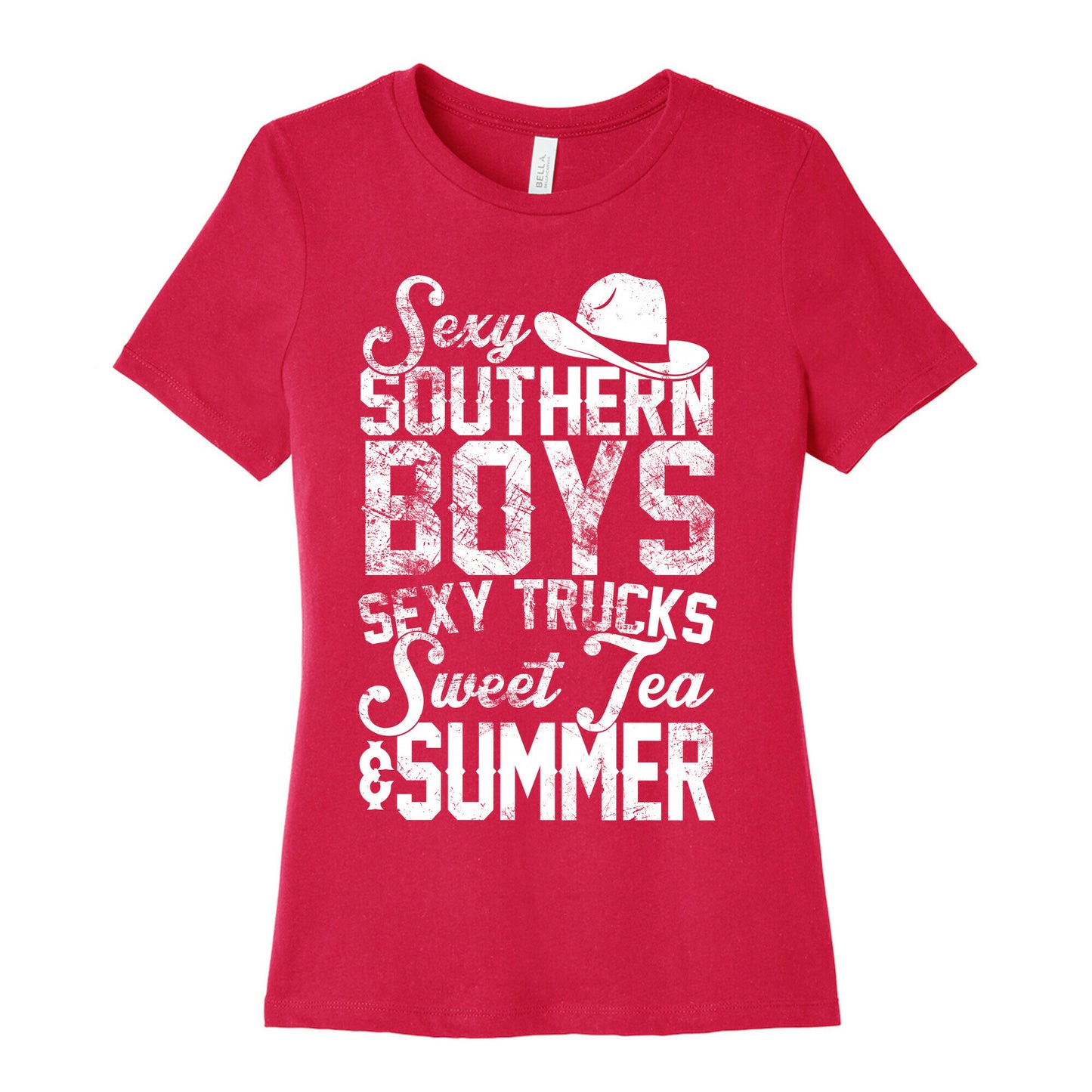 Sexy Southern Boys, Sexy Trucks, Sweet Tea & Summer Women's Cotton Tee