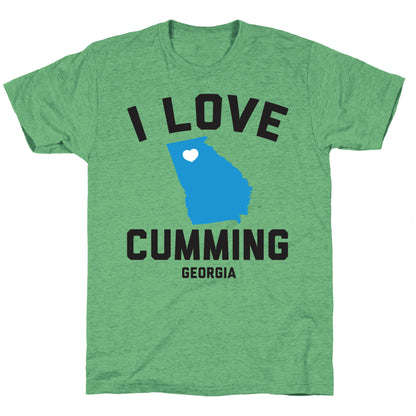 I Love Cumming Georgia Unisex Triblend Tee