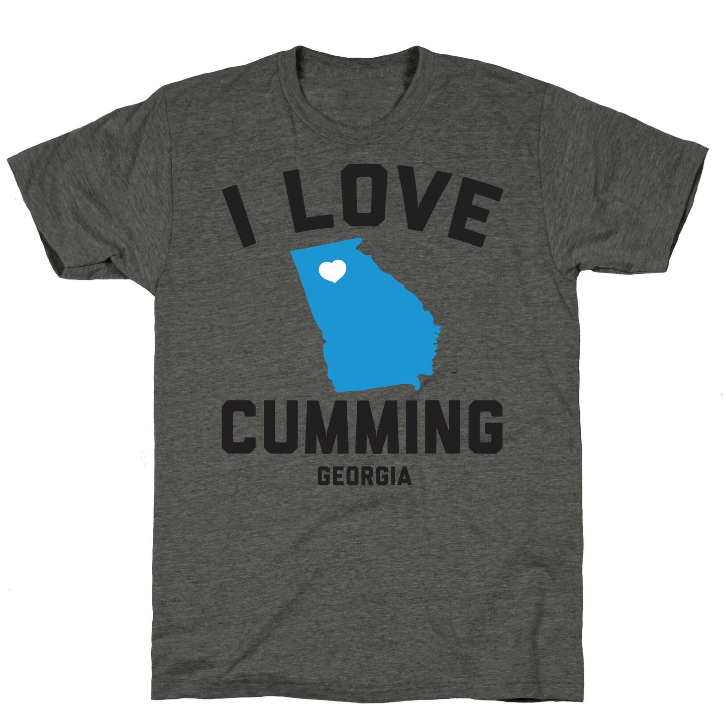 I Love Cumming Georgia Unisex Triblend Tee