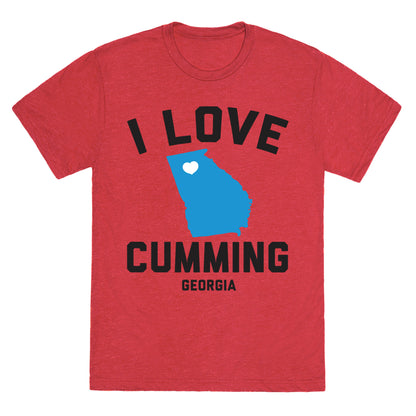 I Love Cumming Georgia Unisex Triblend Tee