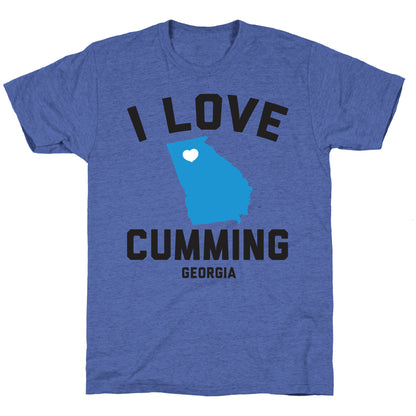 I Love Cumming Georgia Unisex Triblend Tee