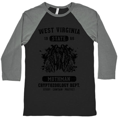 West Virginia Mothman Cryptozoology Baseball Tee