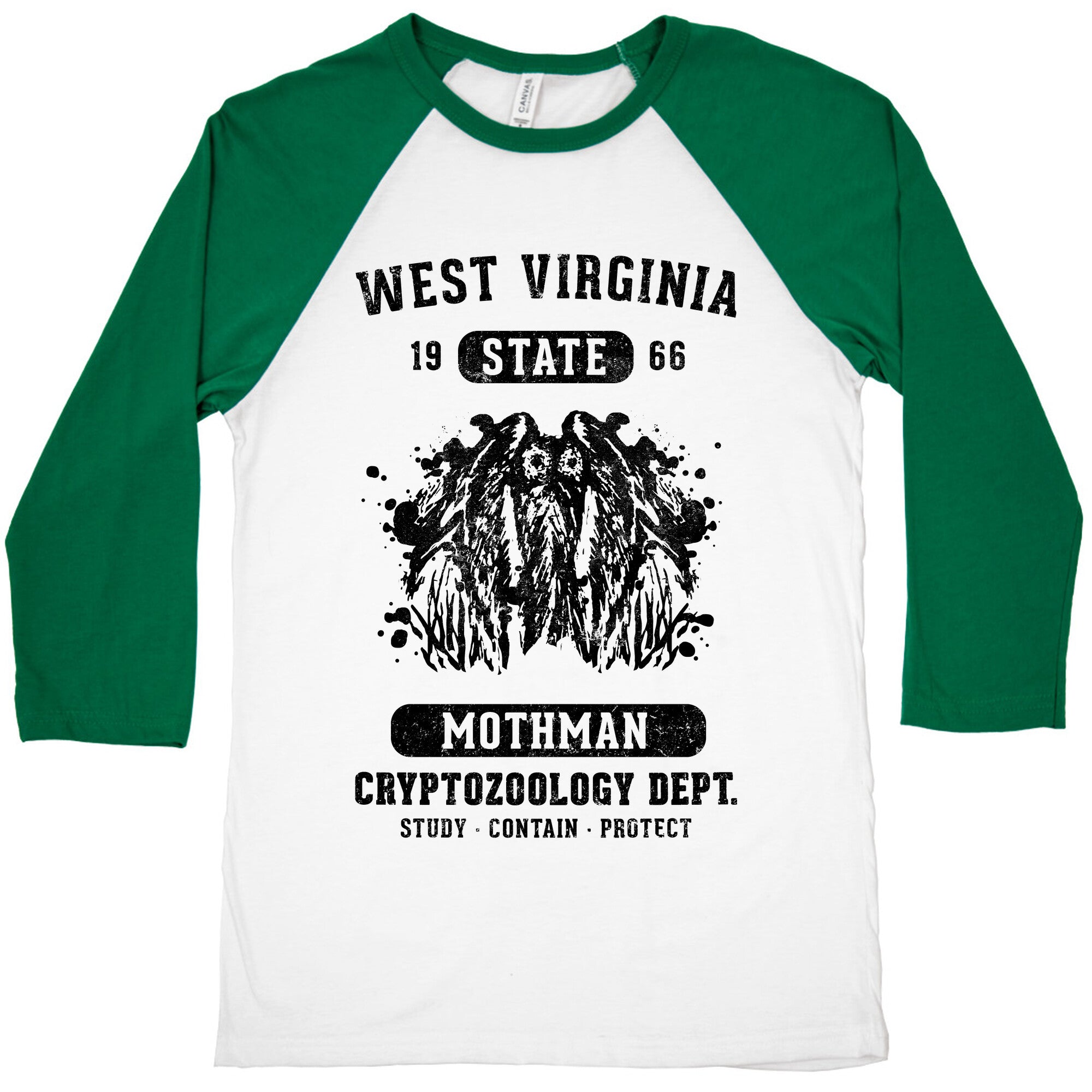 West Virginia Mothman Cryptozoology Baseball Tee