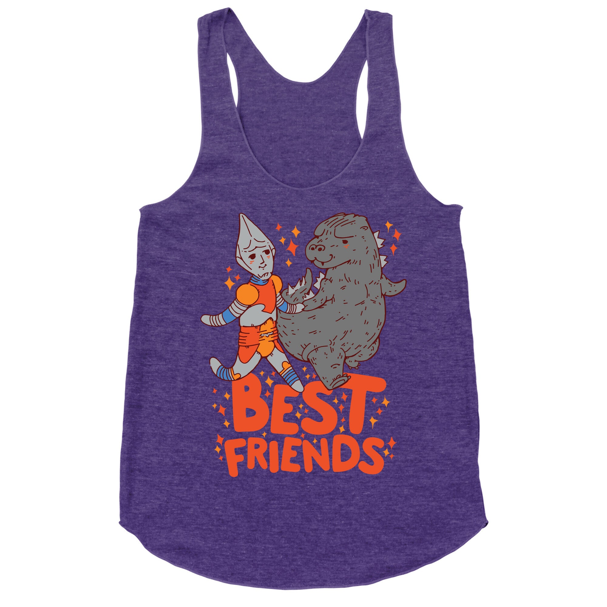 Best Friends Jet Jaguar & Godzilla Racerback Tank