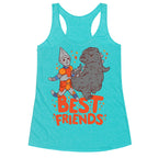 Best Friends Jet Jaguar & Godzilla Racerback Tank