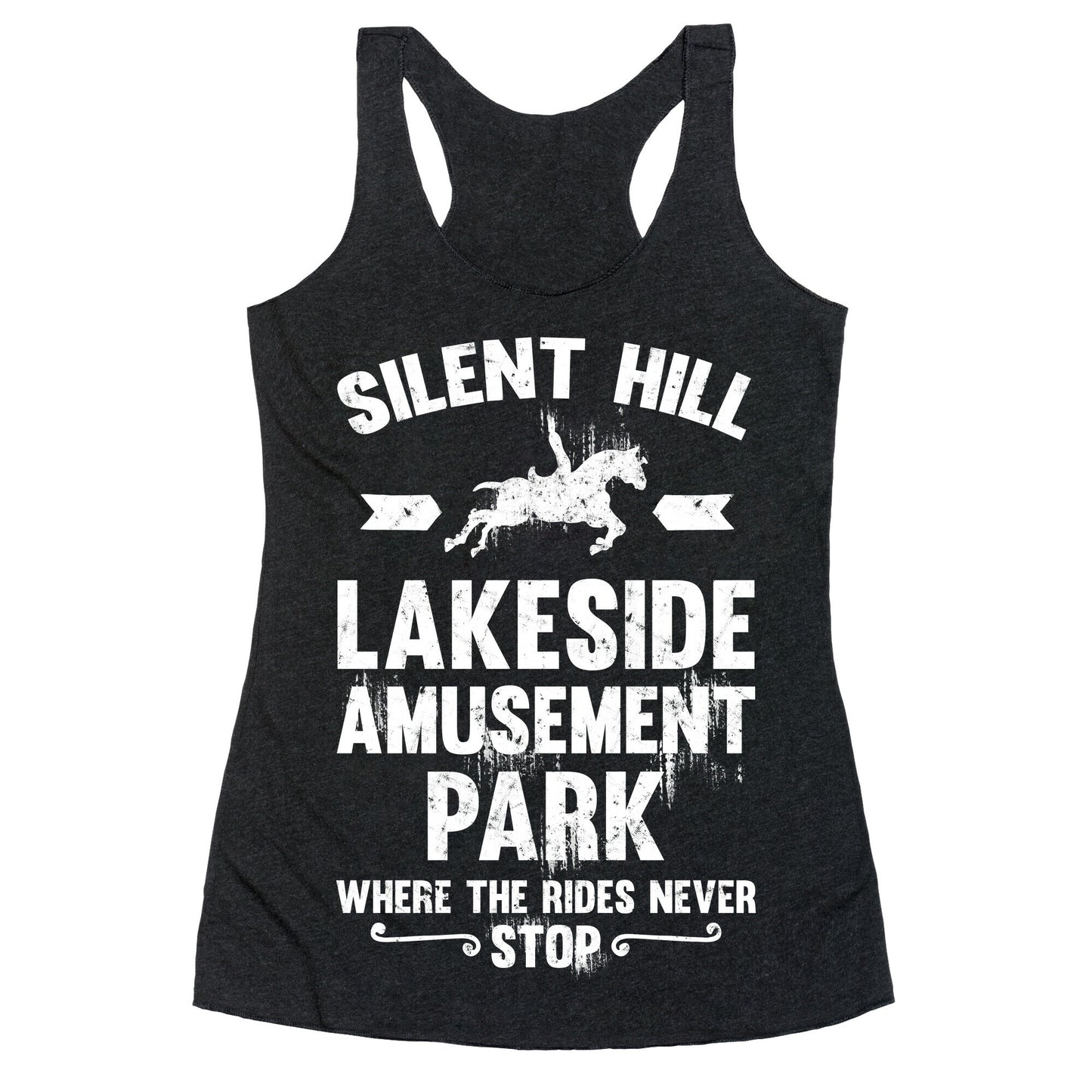 Silent Hill Lakeside Amusement Park Where The Rides Never Stop Racerback Tank