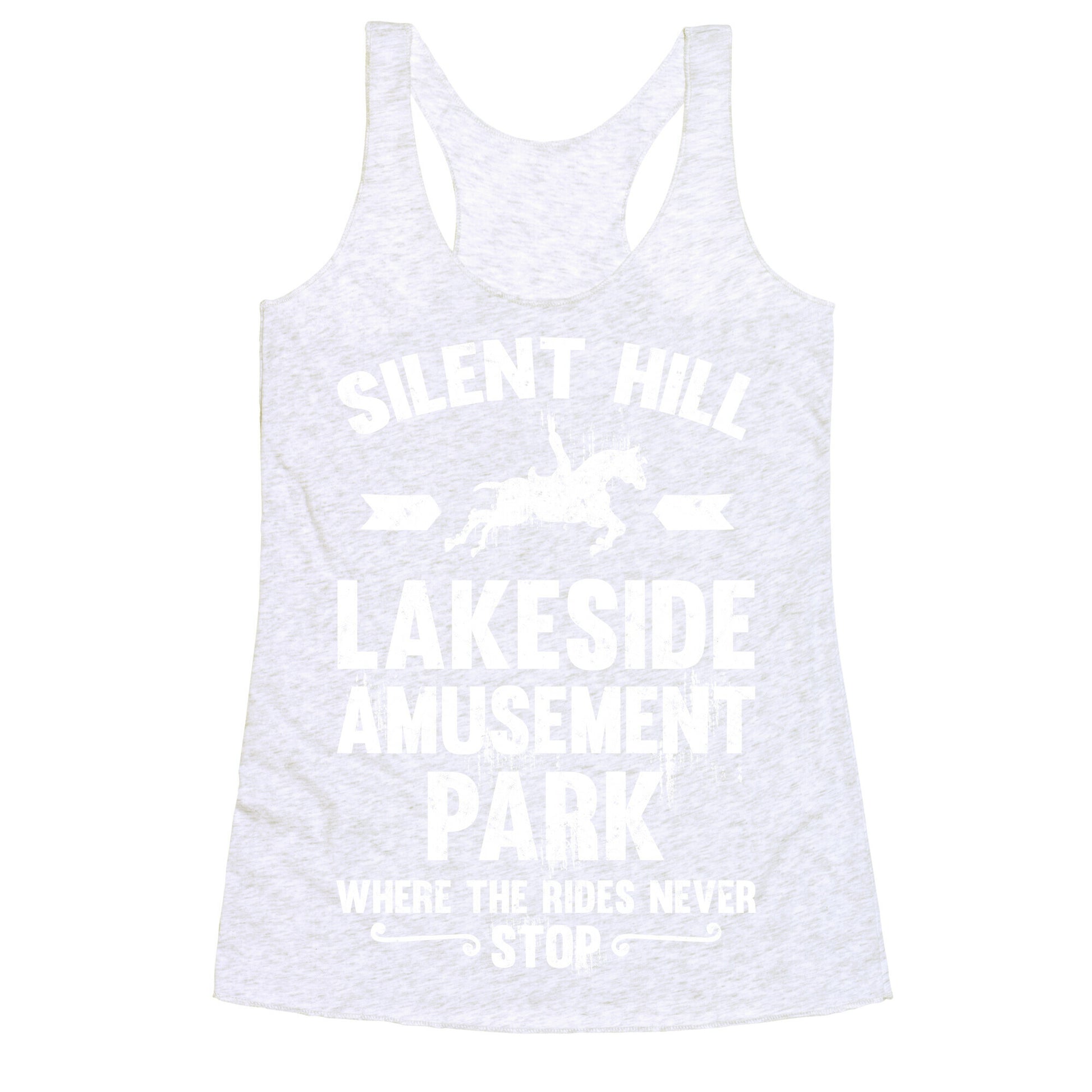 Silent Hill Lakeside Amusement Park Where The Rides Never Stop Racerback Tank