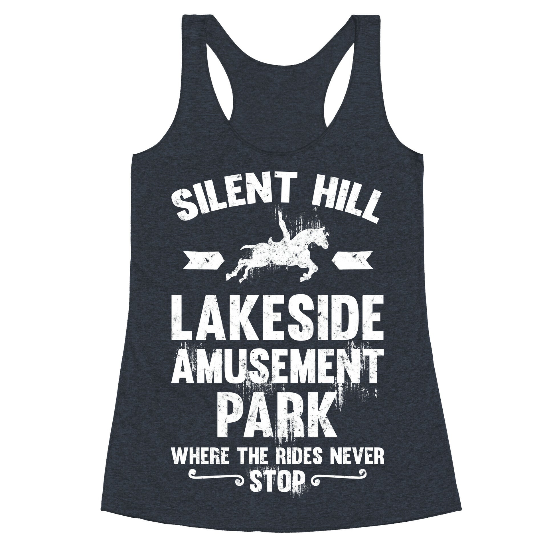 Silent Hill Lakeside Amusement Park Where The Rides Never Stop Racerback Tank
