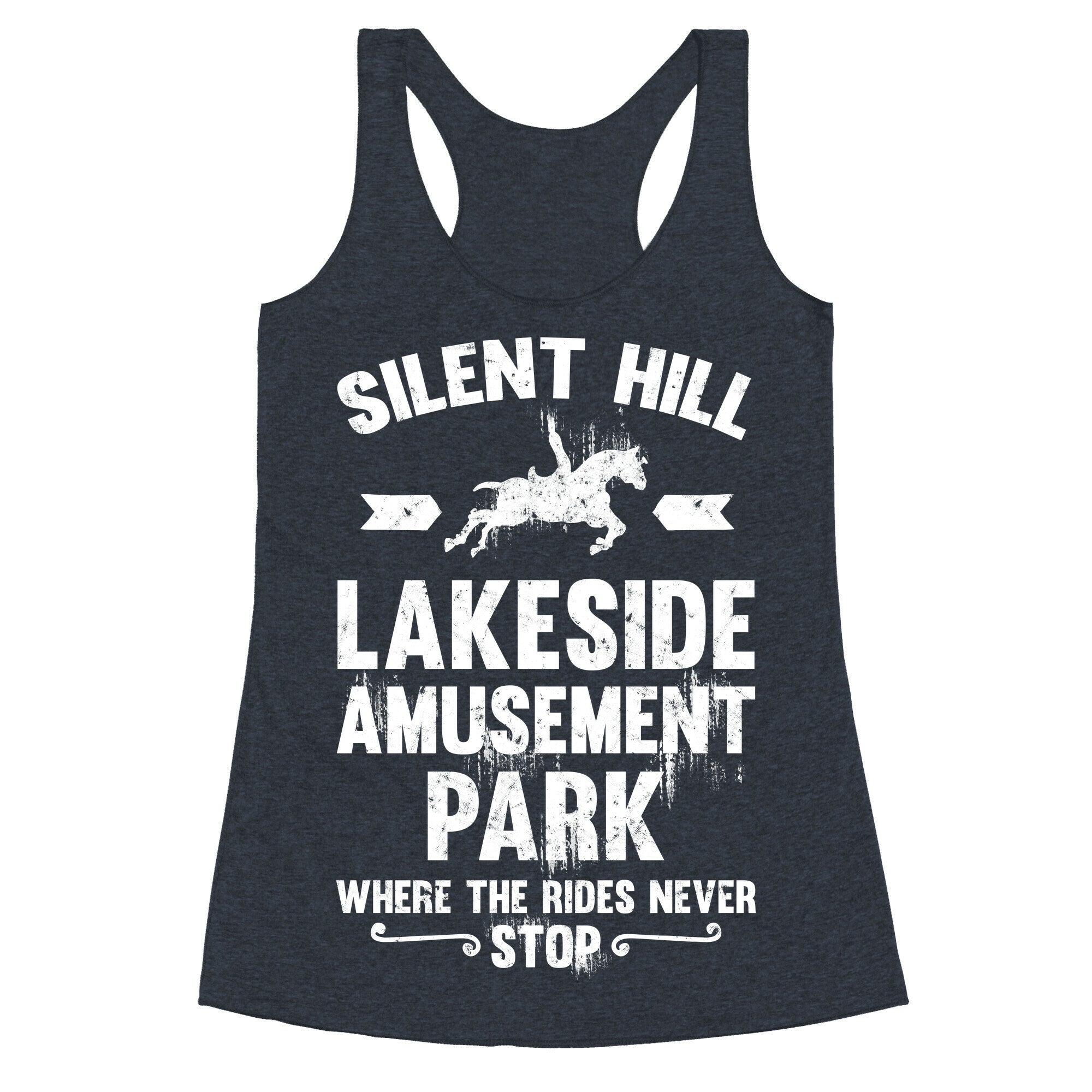 Silent Hill Lakeside Amusement Park Where The Rides Never Stop Racerback Tank
