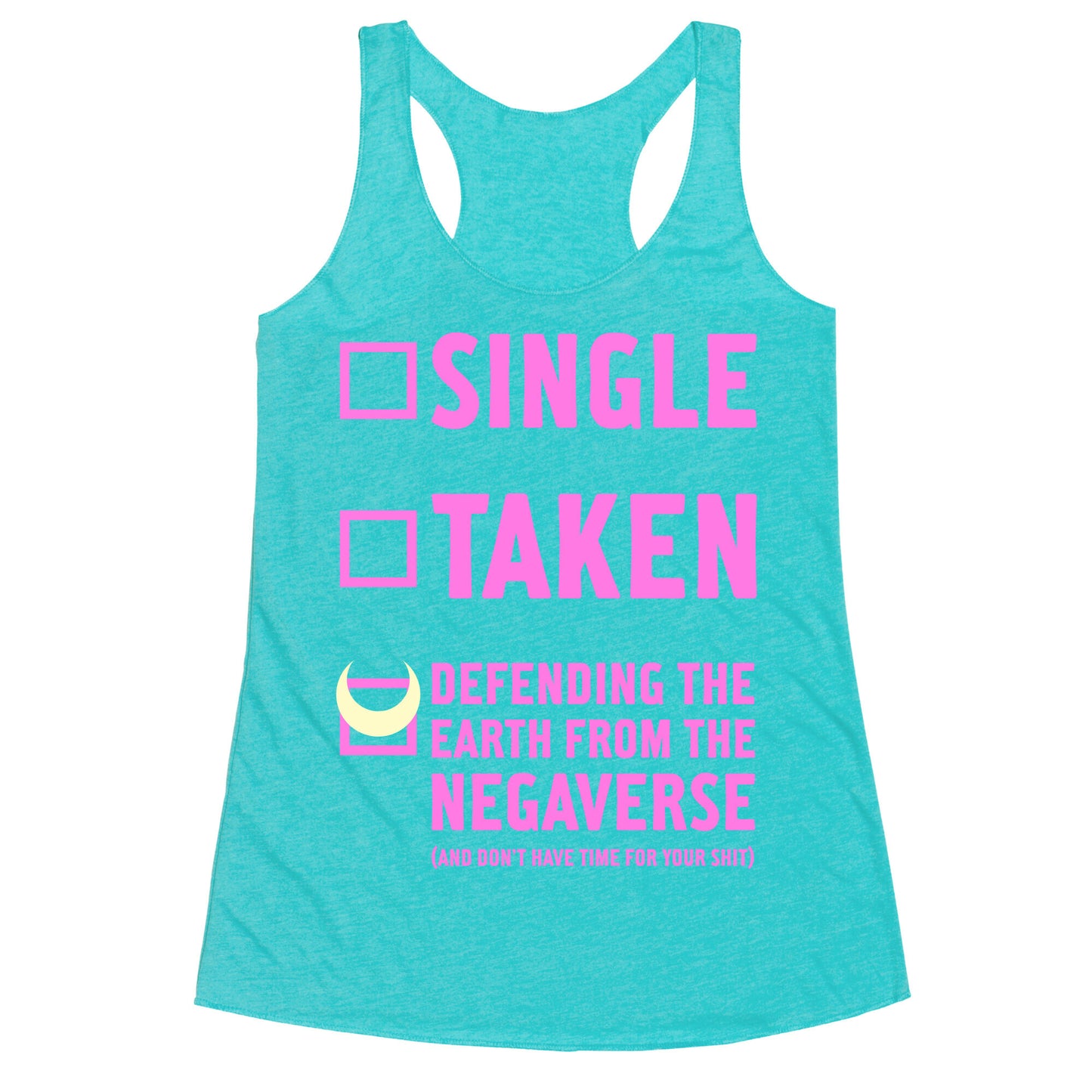 Single, Taken, Sailor Moon Racerback Tank