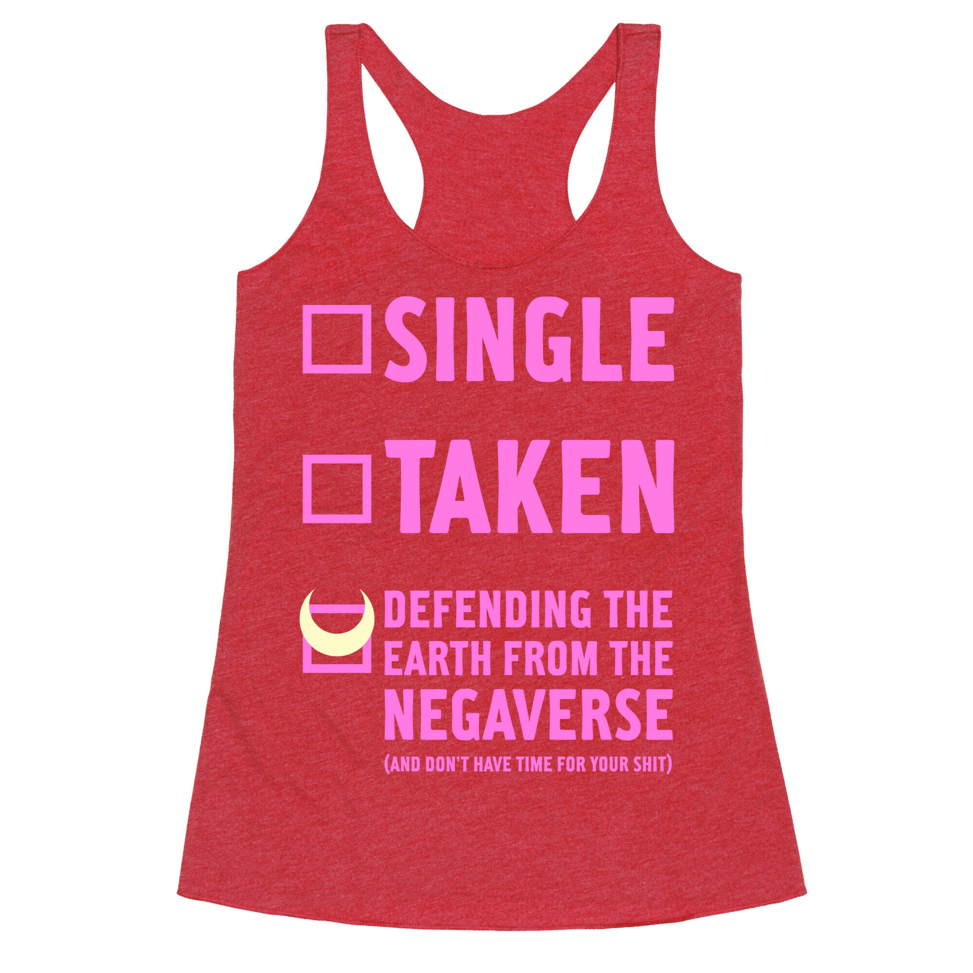 Single, Taken, Sailor Moon Racerback Tank