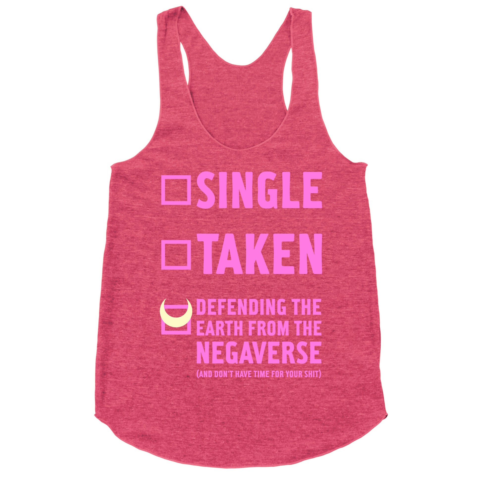 Single, Taken, Sailor Moon Racerback Tank
