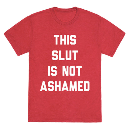 This Slut Is Not Ashamed Unisex Triblend Tee