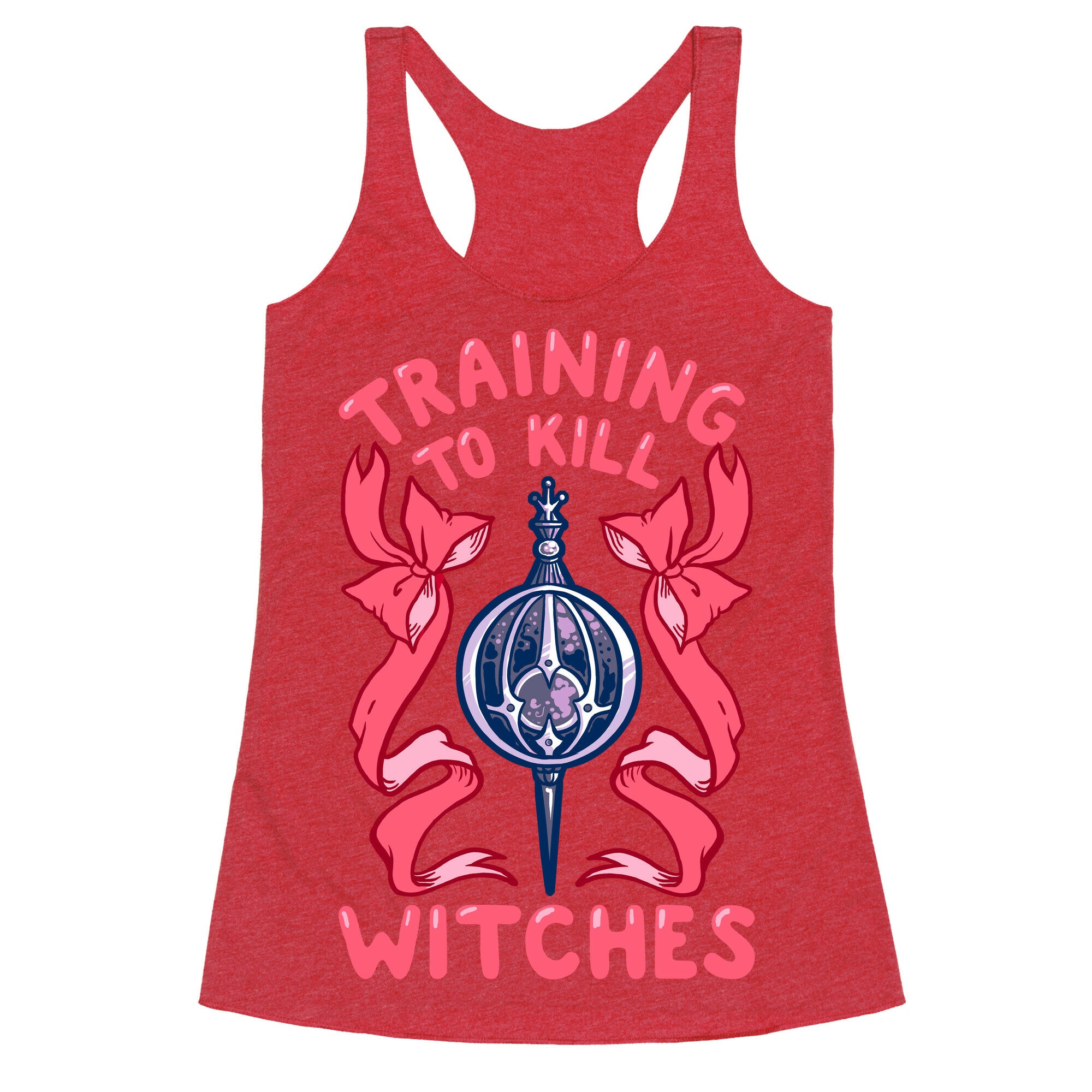 Training To Kill Witches Racerback Tank