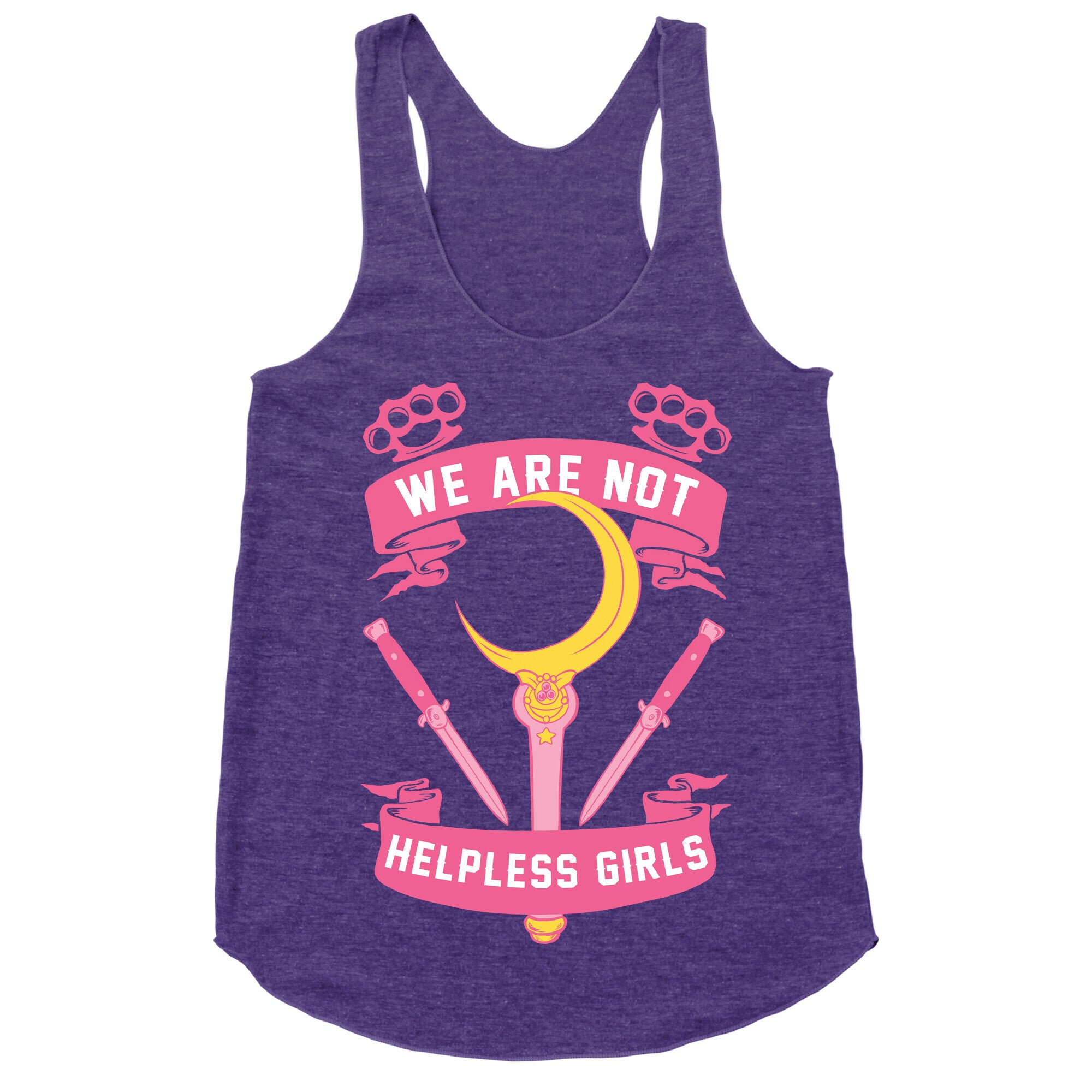 We Are Not Helpless Girls Moon Parody Racerback Tank