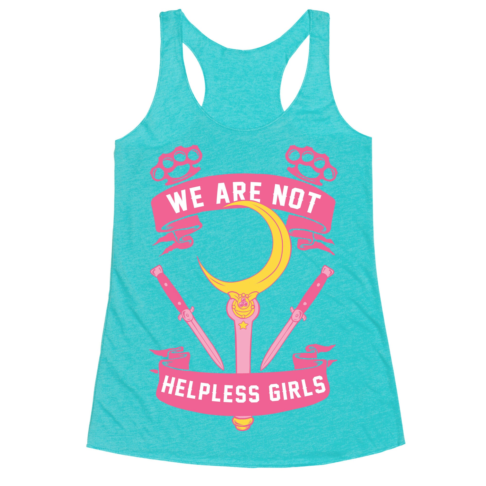 We Are Not Helpless Girls Moon Parody Racerback Tank