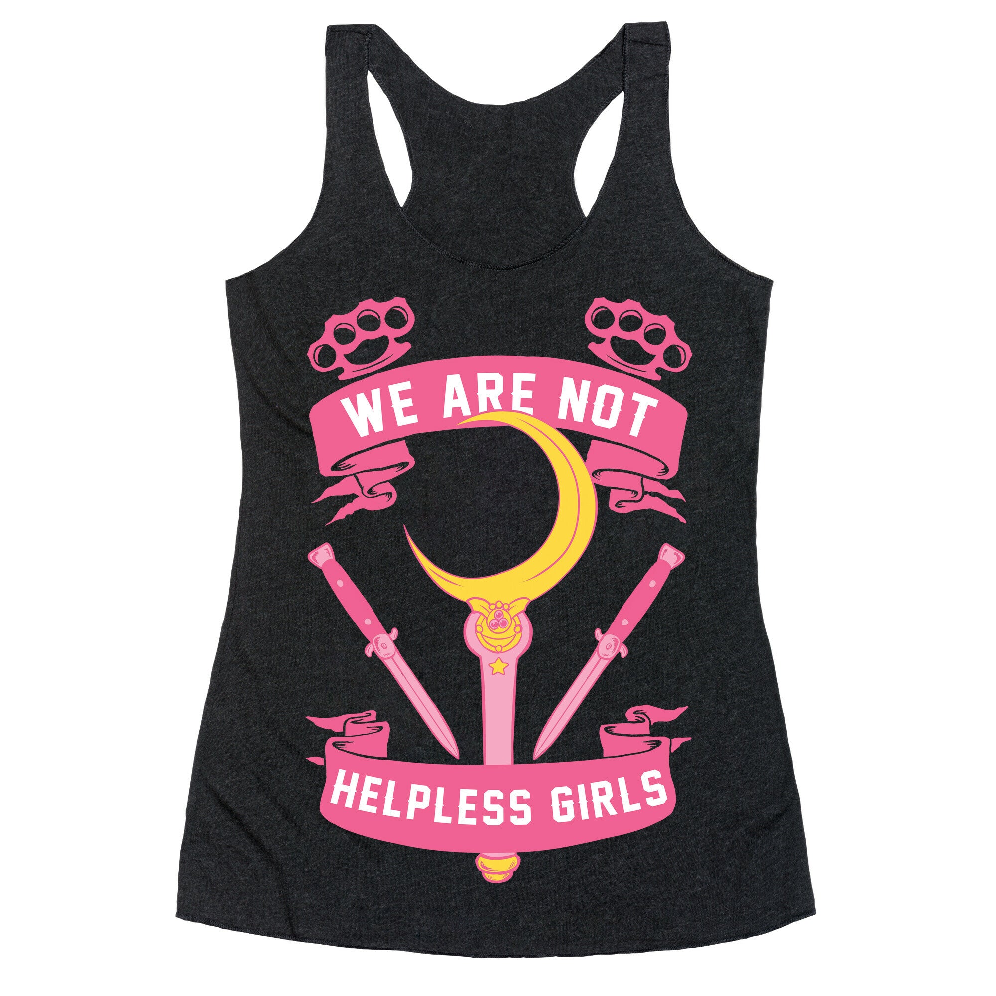 We Are Not Helpless Girls Moon Parody Racerback Tank