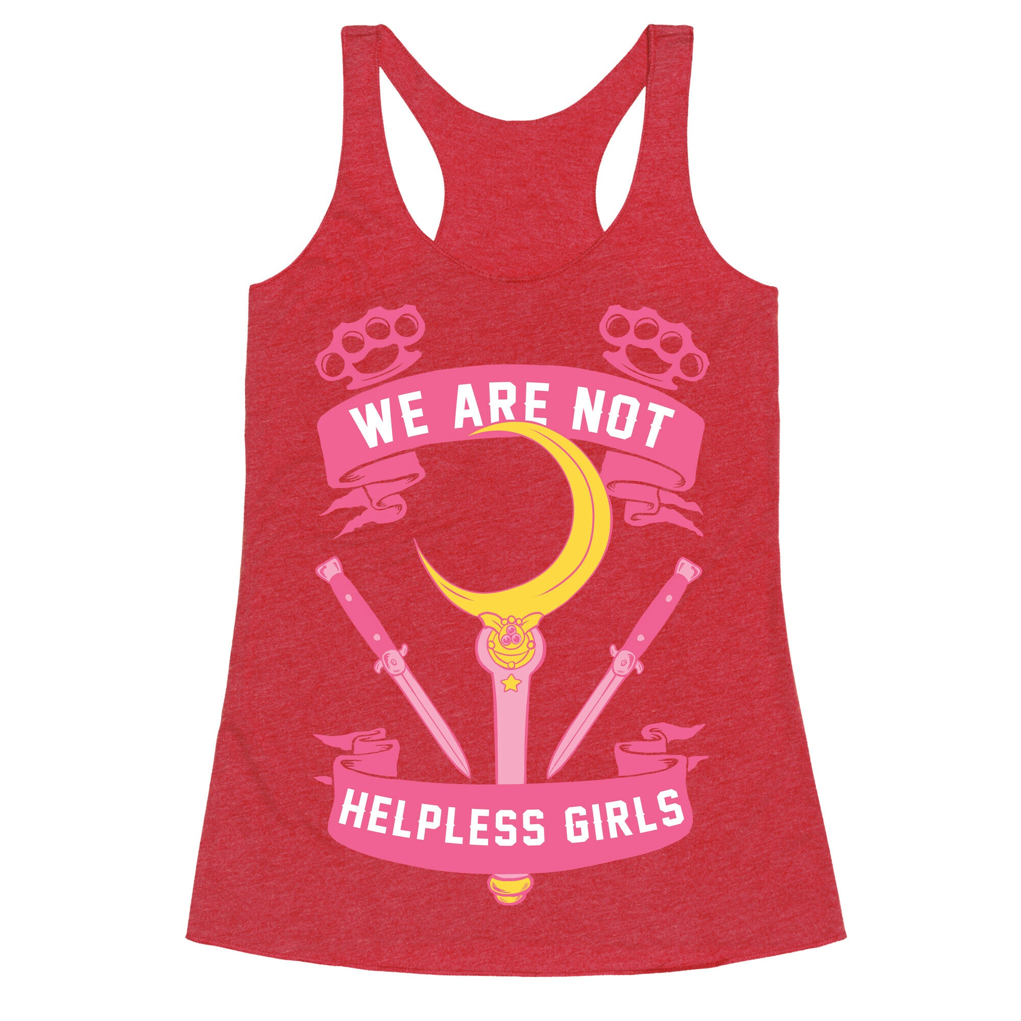 We Are Not Helpless Girls Moon Parody Racerback Tank