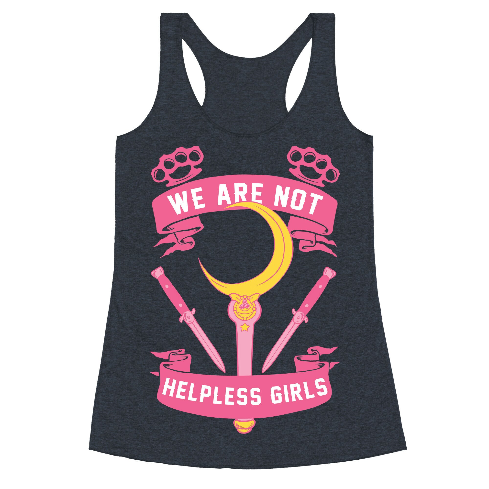 We Are Not Helpless Girls Moon Parody Racerback Tank