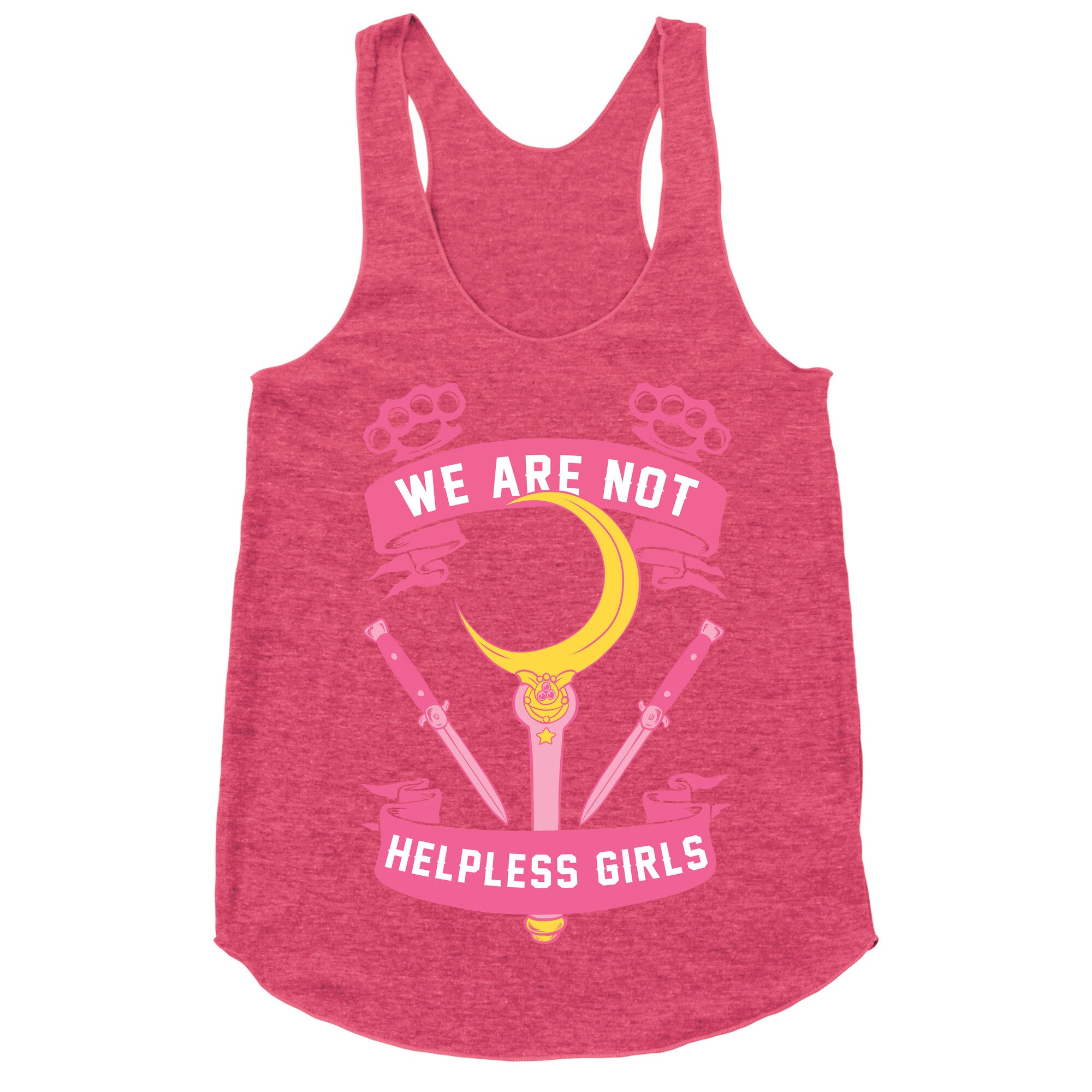 We Are Not Helpless Girls Moon Parody Racerback Tank