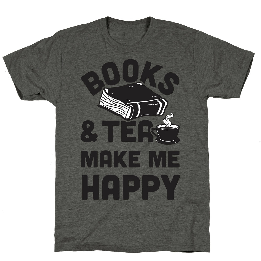 Books & Tea Make Me Happy Unisex Triblend Tee