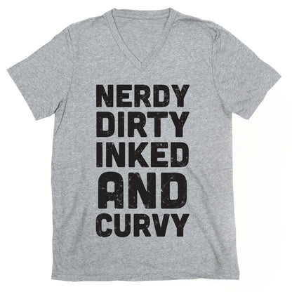 Nerdy, Dirty, Inked And Curvy V-Neck