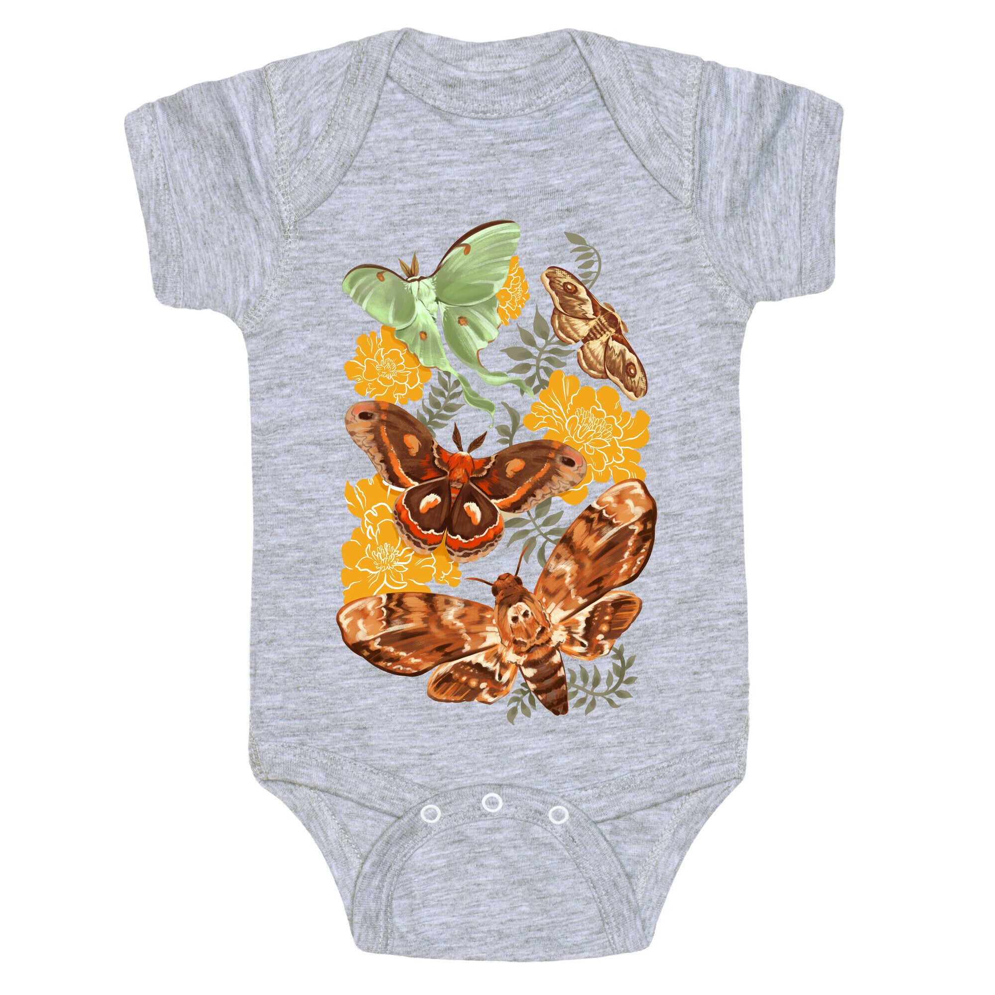Moths & Marigolds Baby One Piece