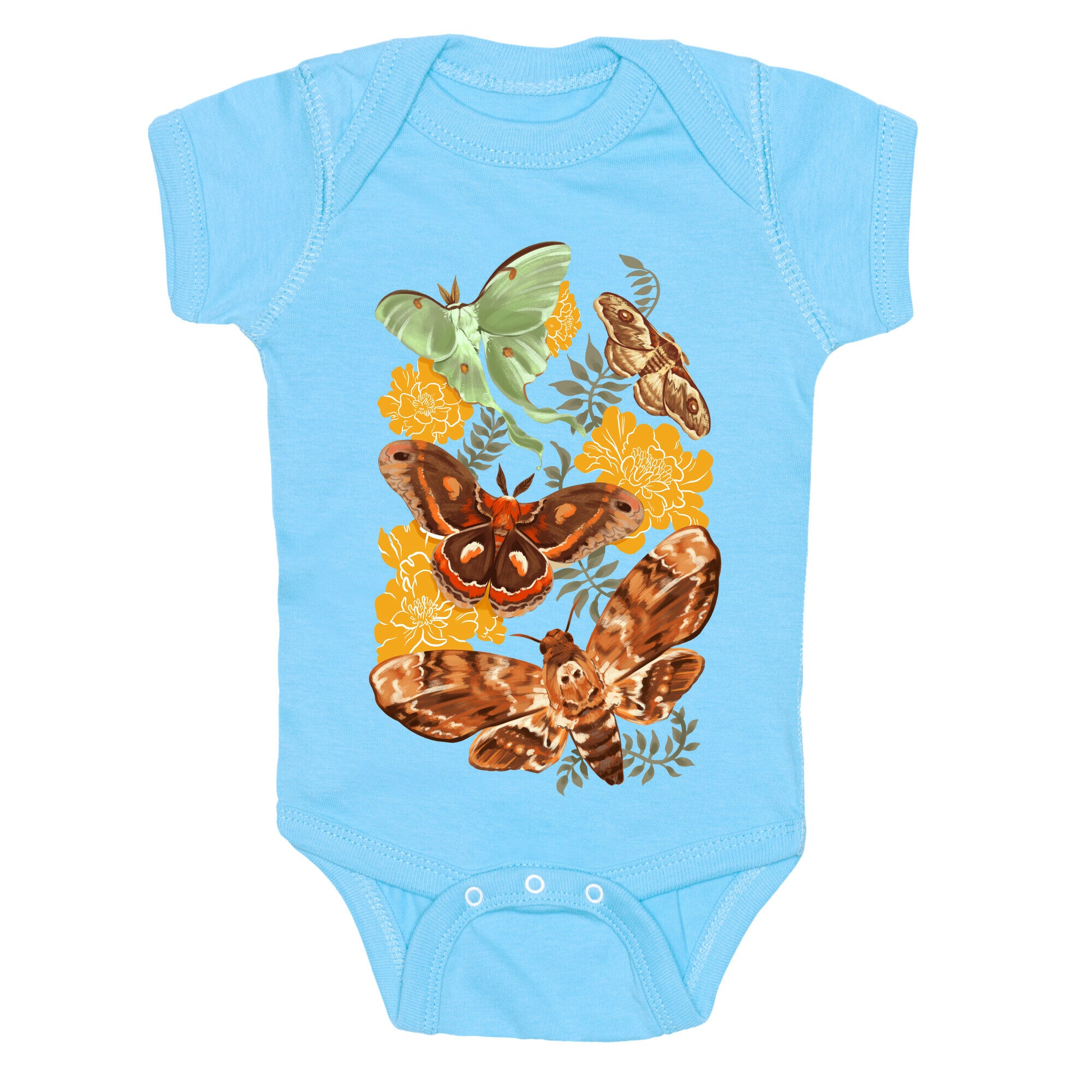 Moths & Marigolds Baby One Piece