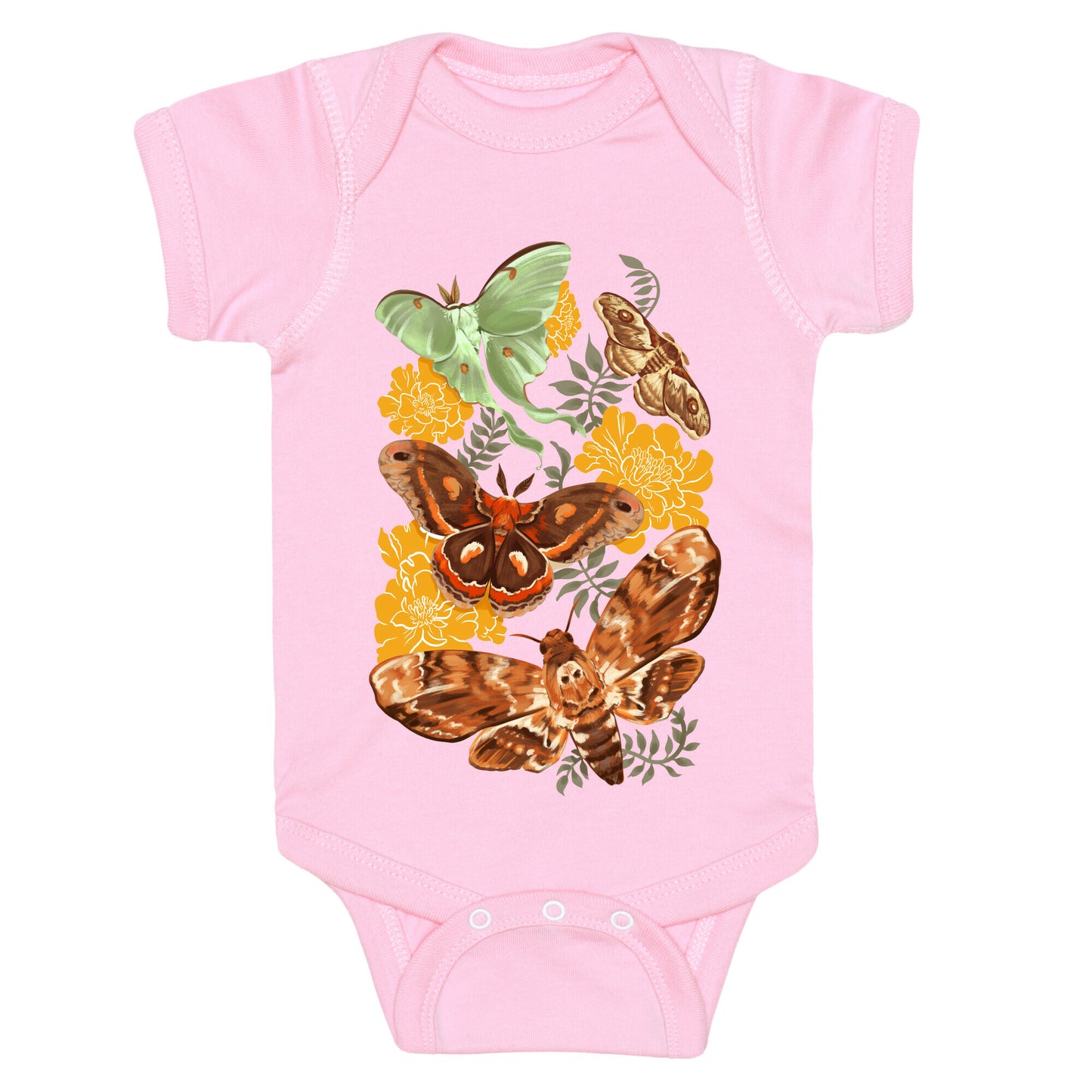 Moths & Marigolds Baby One Piece