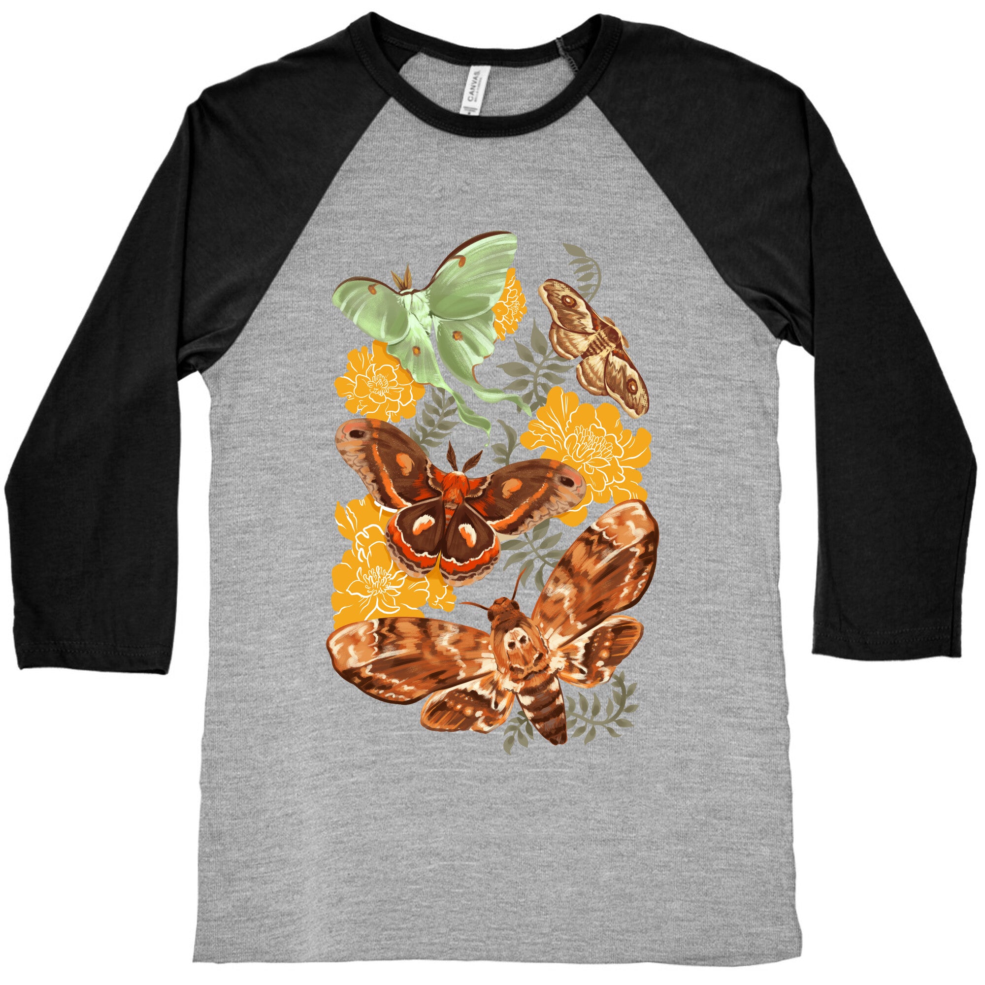 Moths & Marigolds Baseball Tee