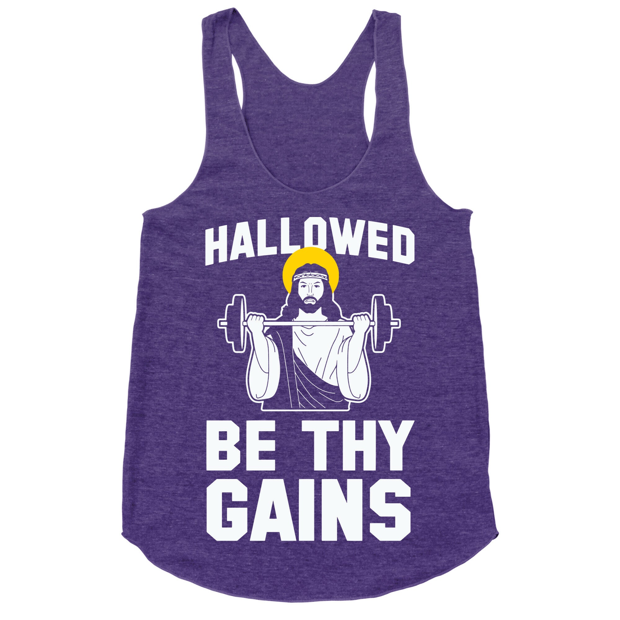 Hallowed be thy Gains Racerback Tank