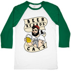 Beer, Beards and Cats Baseball Tee