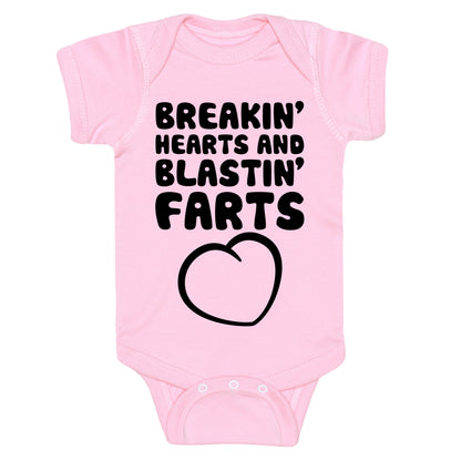 Breakin' Hearts And Blastin' Farts Baby One Piece