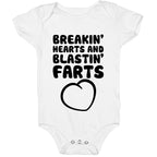 Breakin' Hearts And Blastin' Farts Baby One Piece
