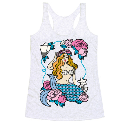 Nautical Tattoo Mermaid Racerback Tank