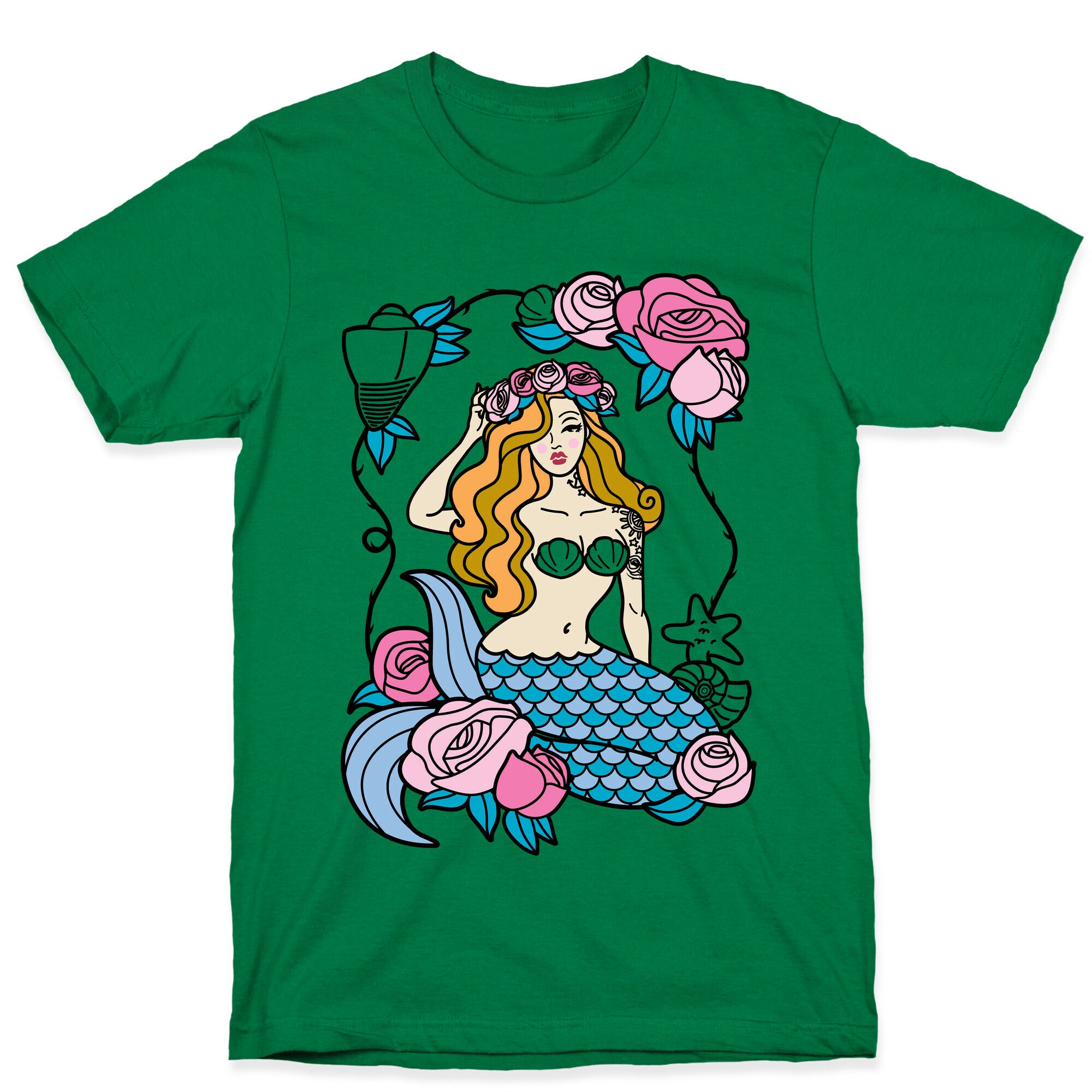 Nautical Tattoo Mermaid T-Shirt